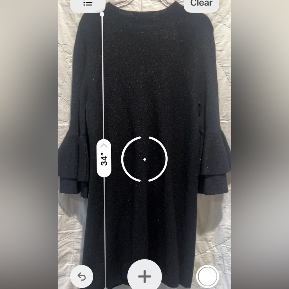 Anthropologie Claudette Black Ruffled Sweater Dress Sz:M - Picture 14 of 14